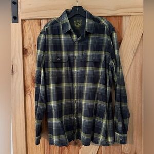 Men’s Kuhl Gray and Yellow Checkered Button Down Shirt